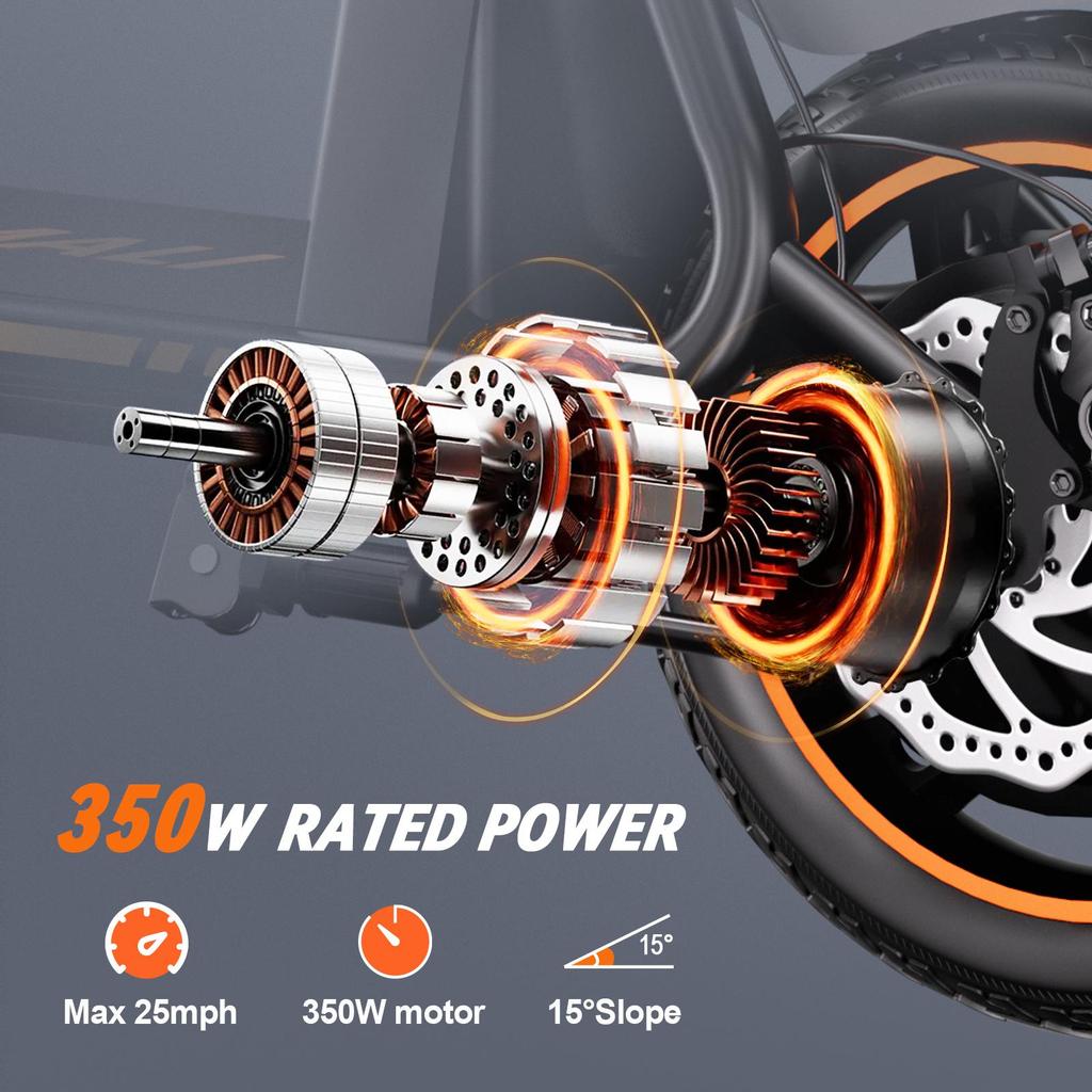 YAMALI X12 350W Folding Electric Bike 36V 13Ah 12" Fat Tire E-Bike for Adults, 25km/h, 35-40km Range, Lightweight Commuter Bicycle