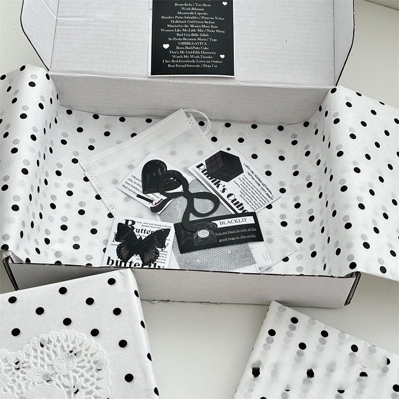 Pois Neri Sydney Carta Carta Modellata a Mano Carta da Imballaggio per Bouquet di Fiori Carta da Imballaggio per Fiori Torta Cottura Regalo