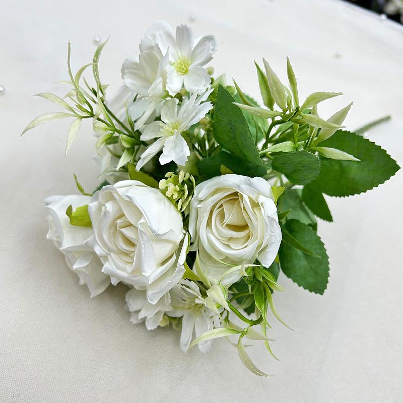 Artificial Flower Spring 4 Flower Rose Chrysanthemum Combination Flower Rose Fake Flower Silk Flower Small Rose