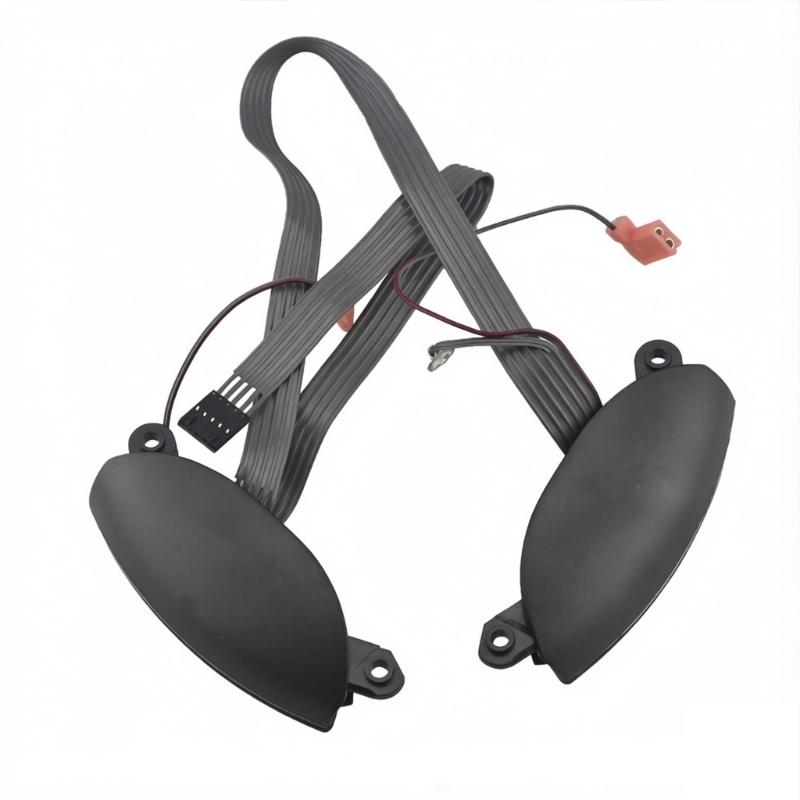 Dark Finish Button Assembly Pair for Explore Steering Wheel Repair, Left Right Replacement Set with Ribbon Cables, ABS Housing F87Z9C888BB