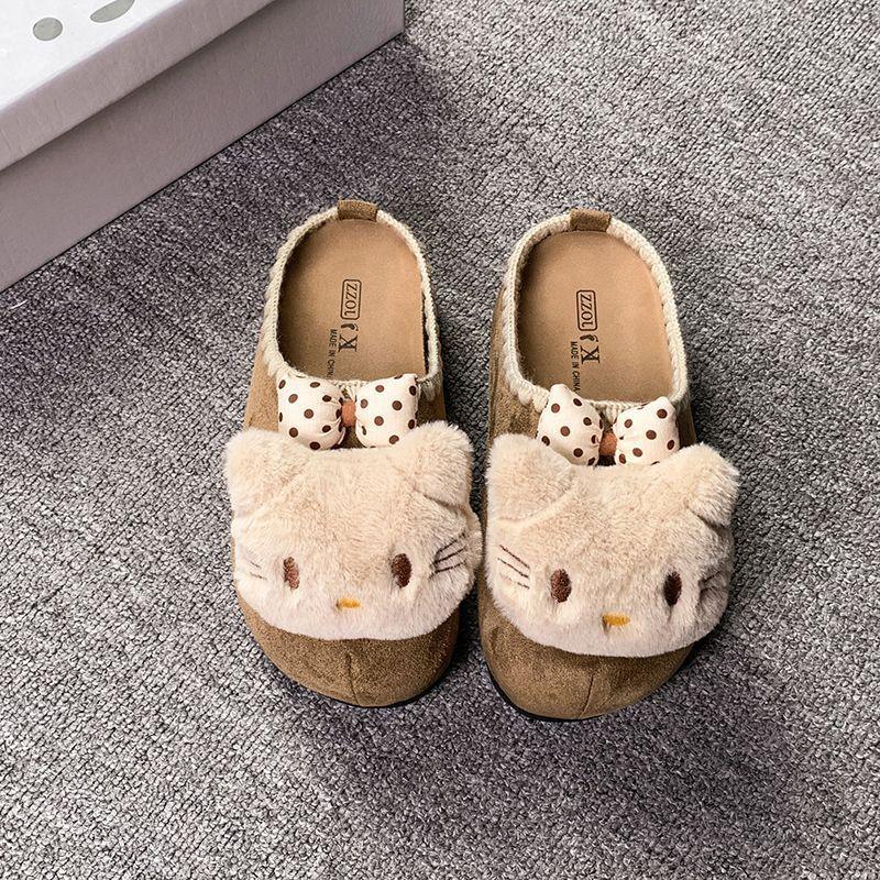 Летний дизайн милый мультяшный кот трехмерная универсальная сумка голова тянуть снаружи носить сумка голова повседневные тапочки женщины 35