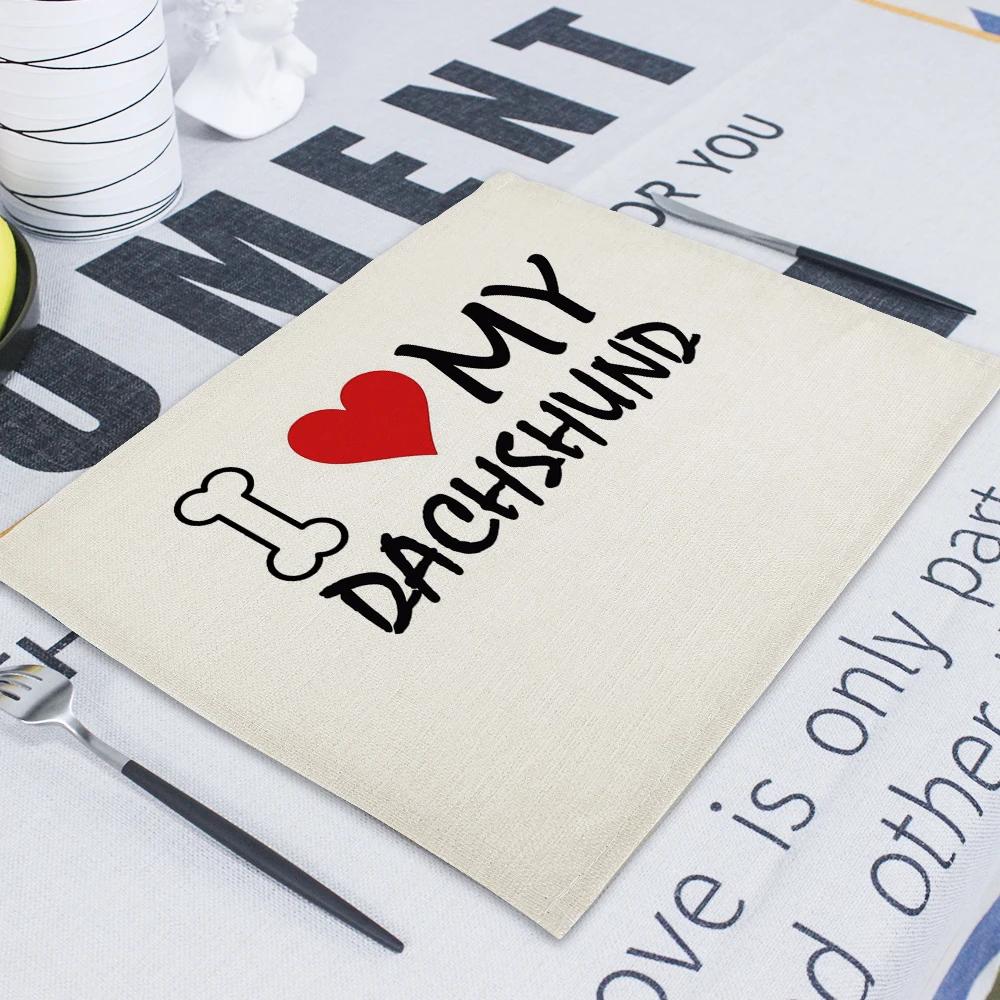 

Animal Cute Dog Doily Letter Placemats for Kitchen Table Place Mats 45*30cm Kitchen Coaster Under Hot Table Mat Mat for Bowl 2pcs 30x45cm