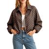 Women's Fashionable Short Loose Fit Puff Jacket with Zipper and Long Sleeves for Everyday Wear