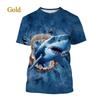 Trendy New Animal Big Shark 3D Printing T-shirt Retro Men's Summer Casual Fashion Men's T-shirt Top