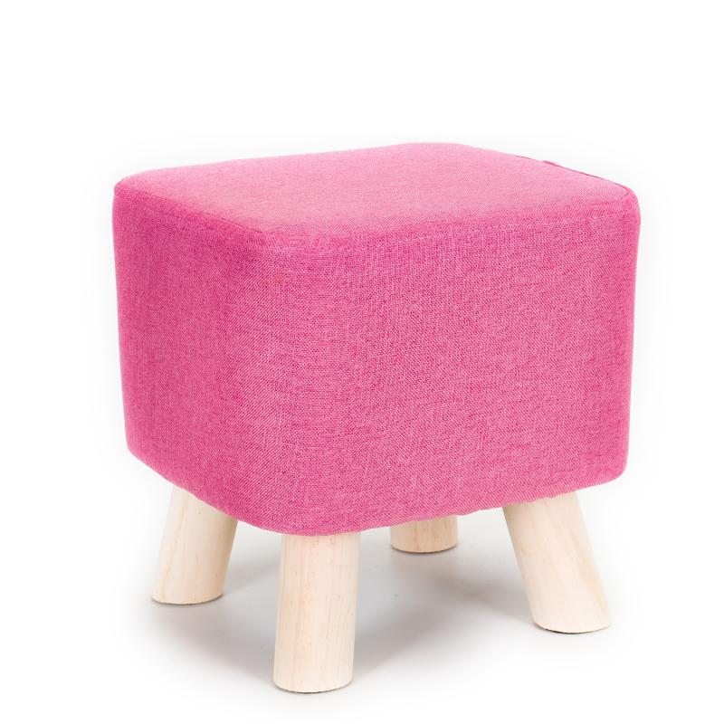 1Pc Elastic Ottoman Cover Solid Color Fabric Stool Covers Square Footrest Covers All-Inclusive Anti Slip Footstool Slipcovers
