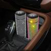 Stainless Steel Temperature Display Insulated Tumbler With Rhinestone Decor 500ml Straight Design Travel Cup Office Car