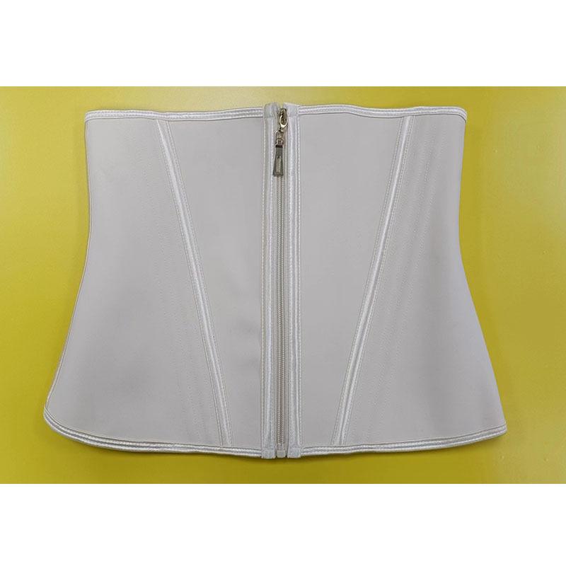 Enhanced 4-Row Hook & Eye Zipper Waist Trainer with 15 Steel Bones - Latex Yoga Fitness Abdominal Binder