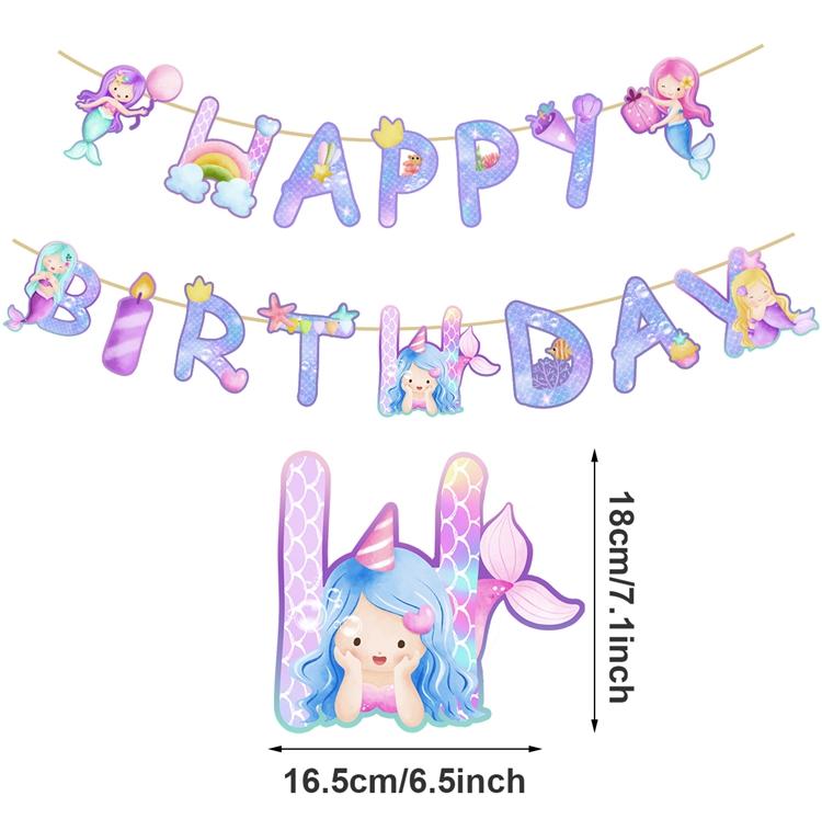 Little Mermaid Tablecloth Mermaid Tail Disposable Tableware Mermaid Birthday Party Decoration Baby Shower Girl Birthday Decor