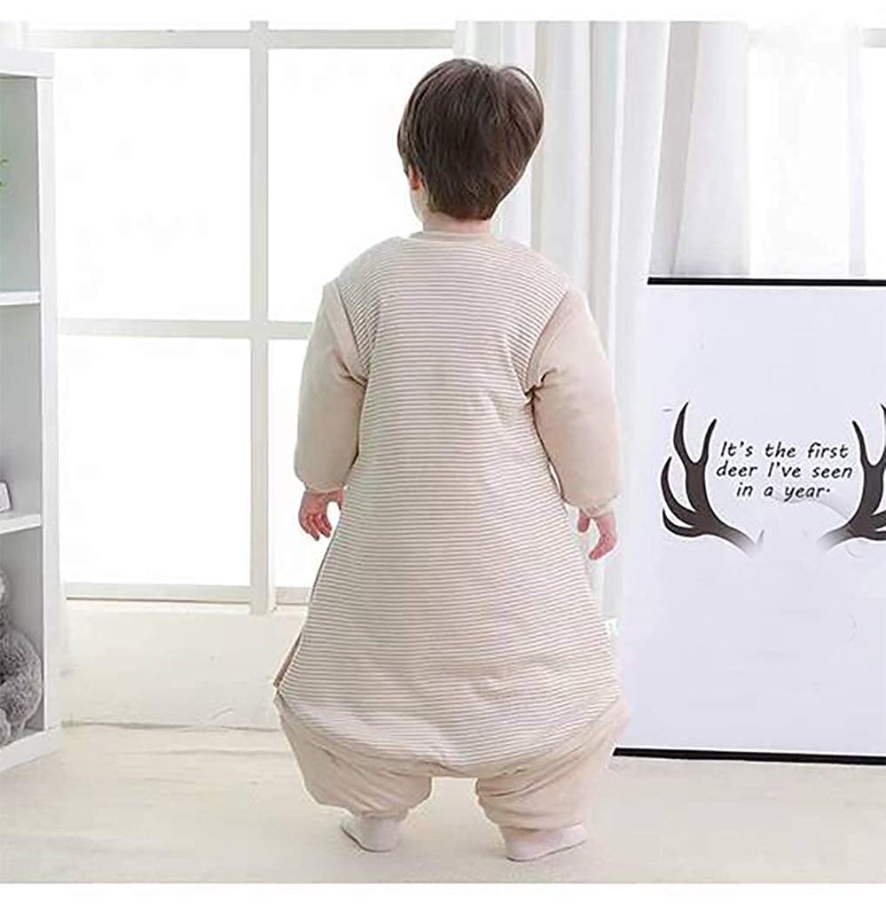 [MOMSMENU] Baby Sleeping Bag, 100% Organic Cotton, Soft, Keeps You Warm While Sleeping, Long Sleeves, Autumn/Winter, Ages 18-36 Months