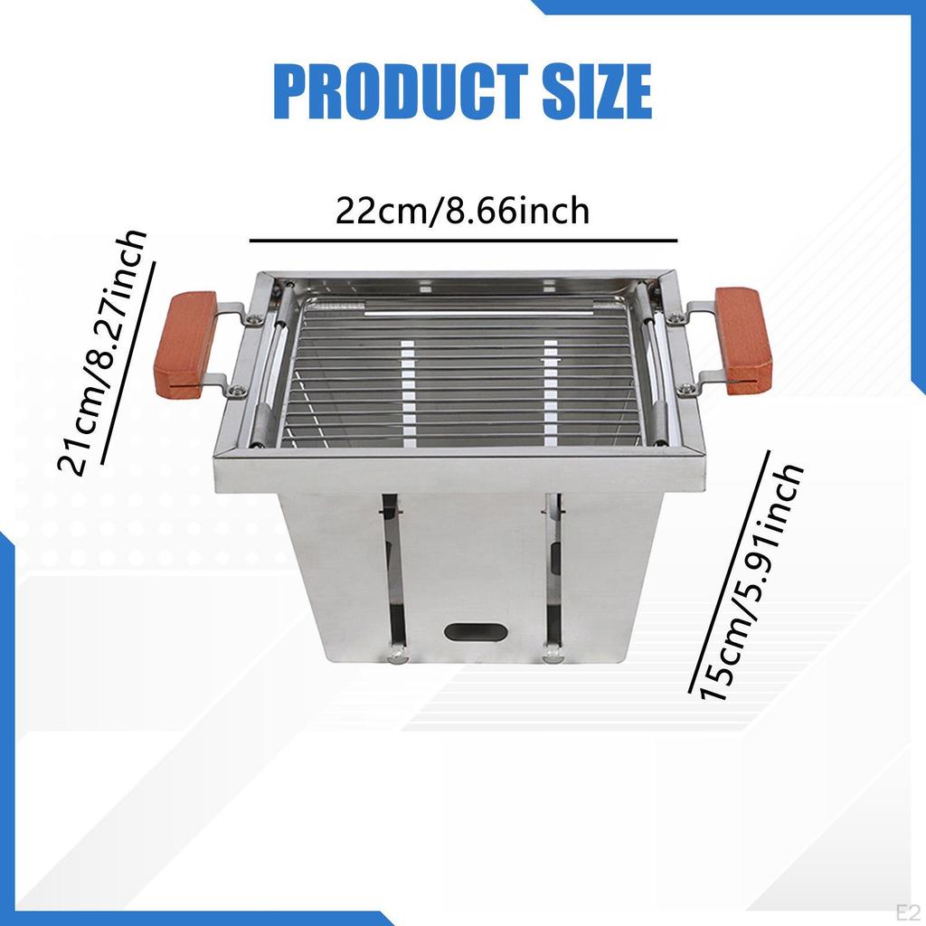 Barbecue Grill Foldable Compact Grate Net for Family Parties Garden Farmhouse