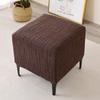 Quadratische Hockerabdeckung Stretch Karomuster Voll elastische Housse für Hocker, Kaffee Braun