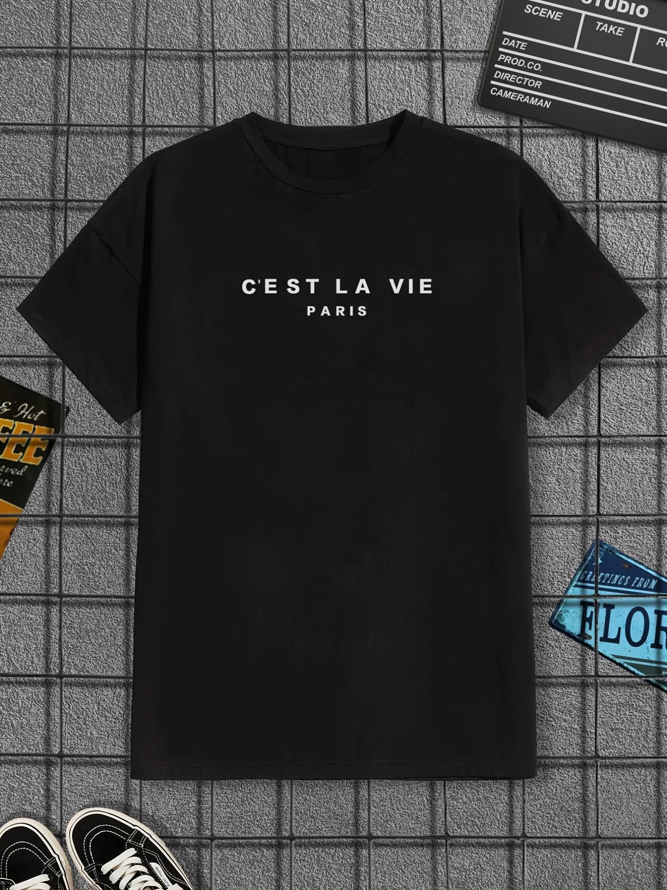

Men s Slogan Print Short Sleeve T-Shirt - Men s Summer Cotton Graphic Tee S разноцветный