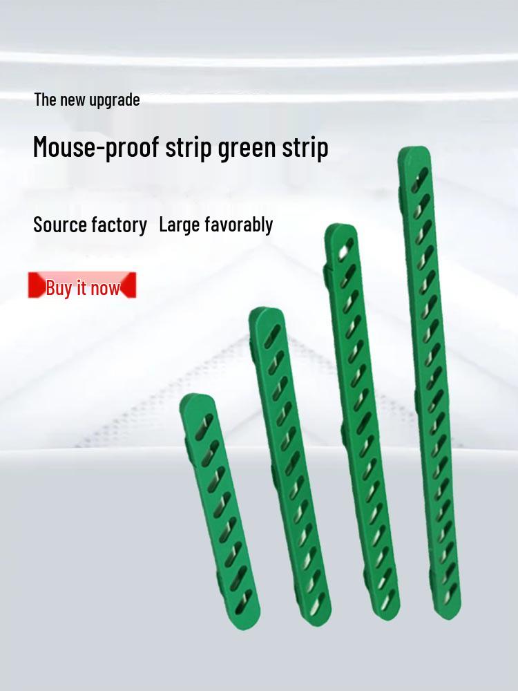 

Stainless Steel Kitchen Trench Grate Cover with ABS Plastic Anti-Rat Green Strip 14cm x 1.9cm (10 pieces)