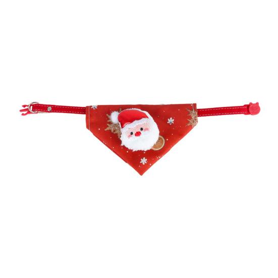 Christmas Cat Bandana Pet Triangle Scarf Funny Bib with Plush Santa Reindeer Xmas Tree Bandana Collar for Dogs Cats Holiday Dress-up