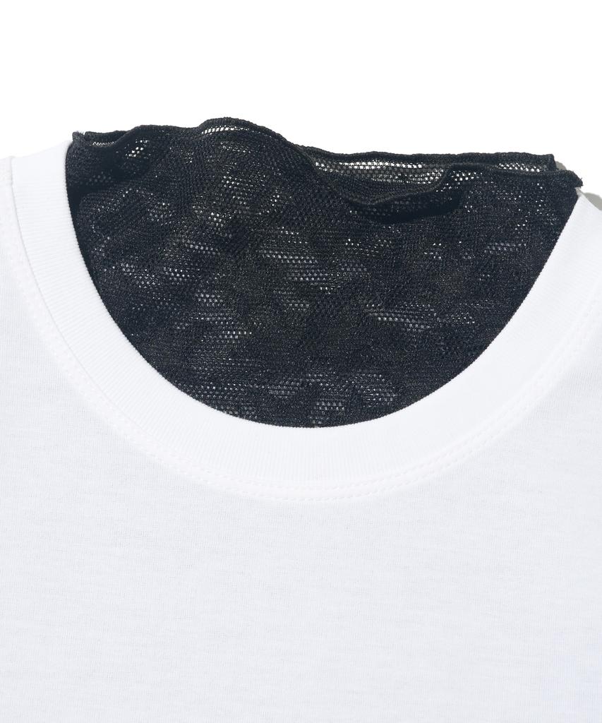 CARGOBROS FOR WOMAN Star See-Through Long Sleeve Layered Short Sleeve Tee Set (Black/Ivory)