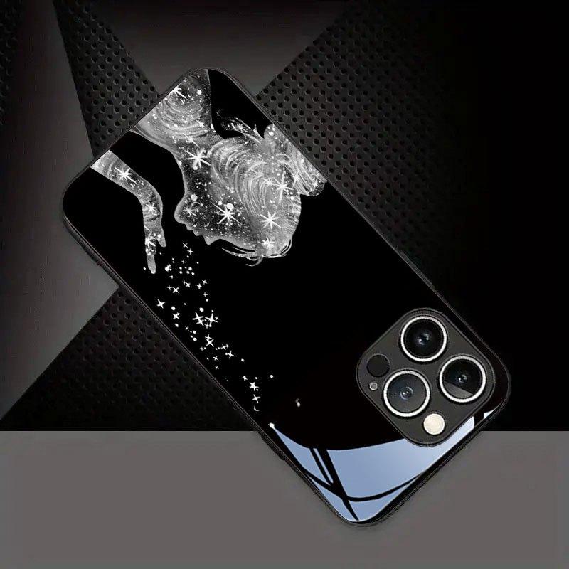 Star Dust Girl Tempered Glass Phone Case Suitable for iPhone17 16 15 14 13 12 11Pro/Max/Plus Anti Drop and Anti Shock Back Cover