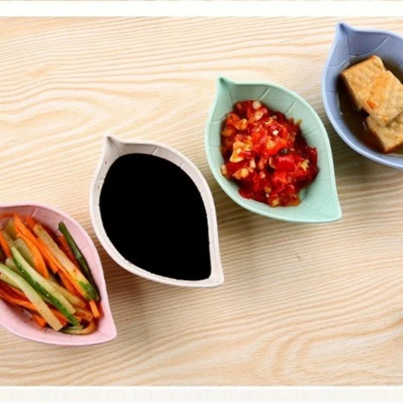 1 Pcs Wheatgrass Leaf-shaped Plate Food Snack Plate Environmentally Friendly Healthy Food Snack Plate