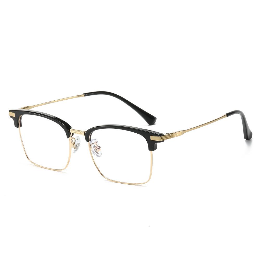 Ultra-Light Pure Titanium Square Business Glasses Frame Myopia Glasses Frame Men'S Models Can Be Matched With Degree Business Men'S Half Frame Glasses