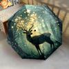 1 PC Automatic Folding Umbrella - Forest Deer Pattern, Portable & Foldable Design with 8 Ribs, Christmas Birthday Gifts