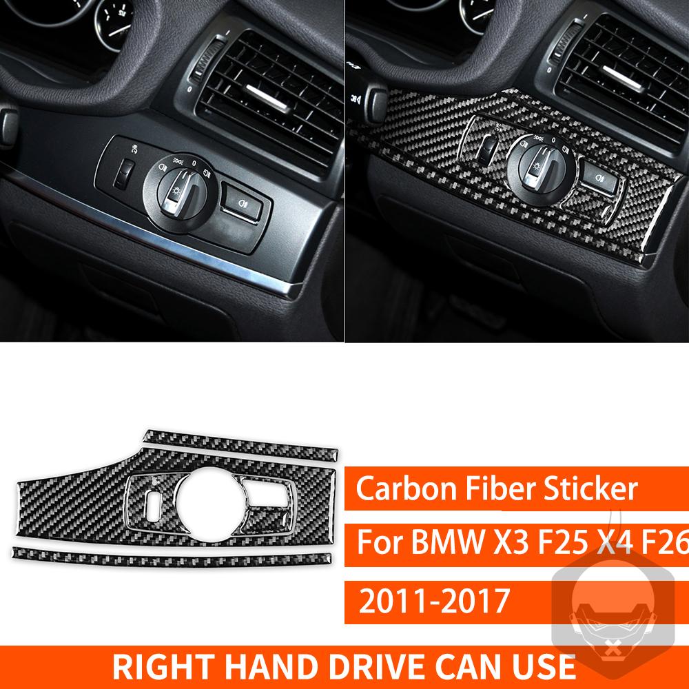 For BMW X3 F25 X4 F26 2011 2012 2013 2014 2015 2016 2017 Center Console Trim Real Carbon Fiber Stickers Car Interior Accessories