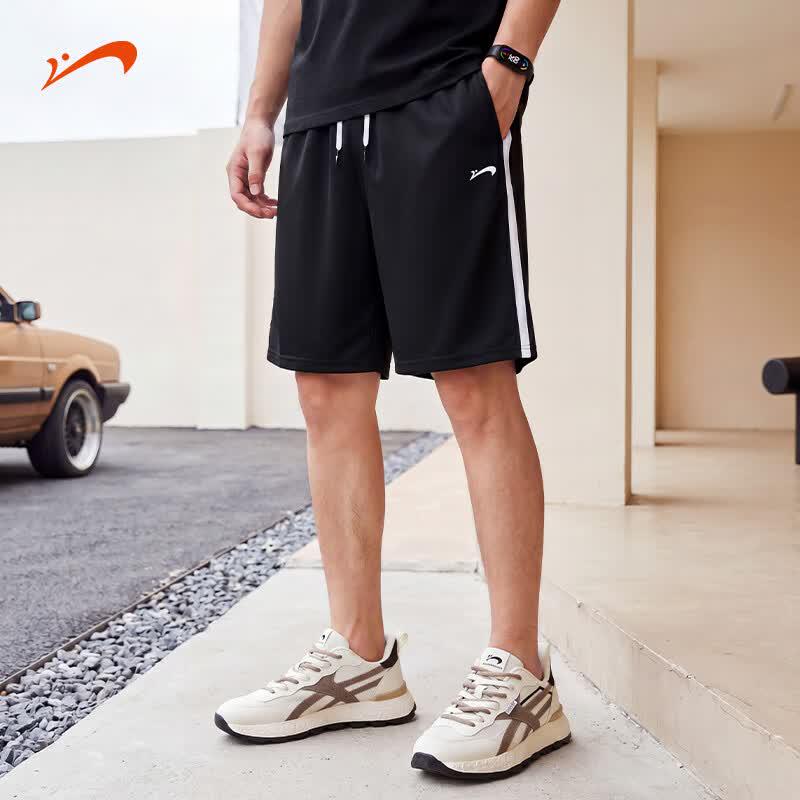 Guirenniao Men s Ice Silk UPF50+ Sun Protection Sports Shorts 2XL чёрный