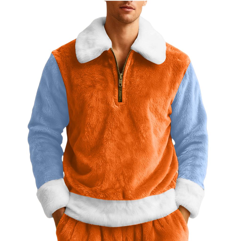 Herren Freizeit Halber Reißverschluss Umlegekragen Kapuzenpullover