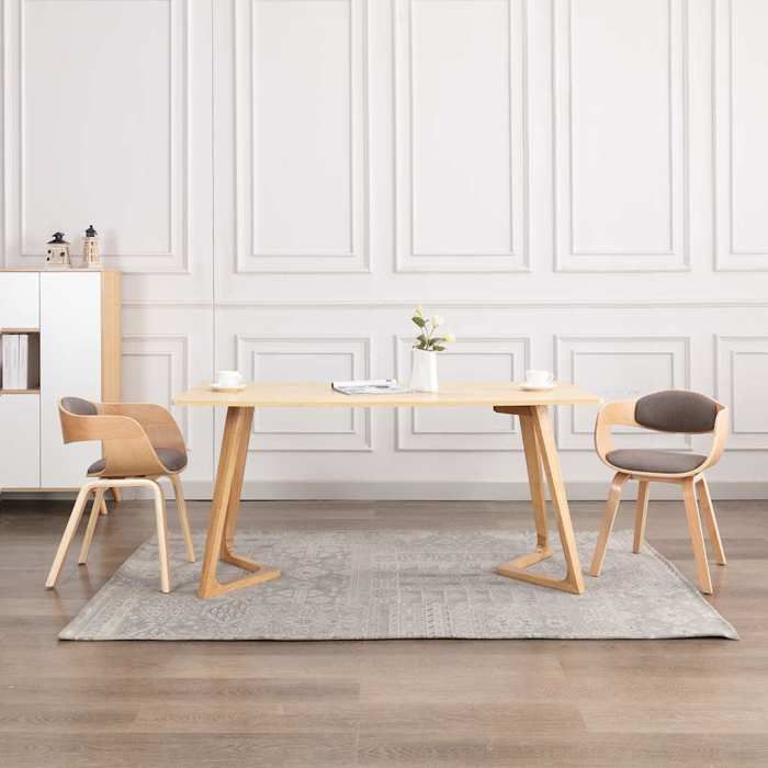 Chaises à manger - MAISON EXCLUSIVE - Lot de 2 - Bois courbé - Tissu taupe - Rembourrées