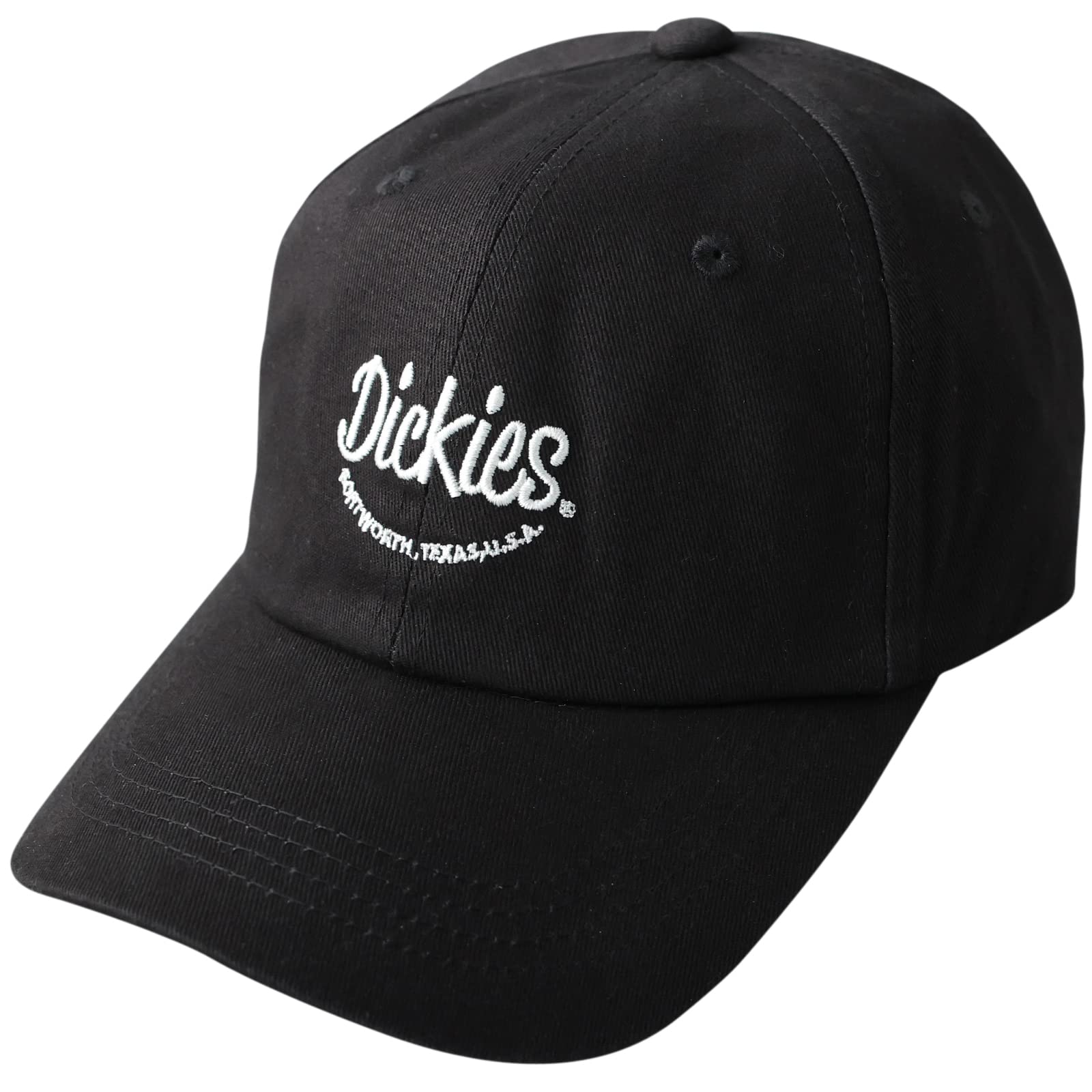 

Dickies Patch Emblem Low Cap Logo Polo Cap Hat for Men and Women, Unisex, Solid Color, 874 6-Panel Cotton Baseball Cap, 024 Looking Black