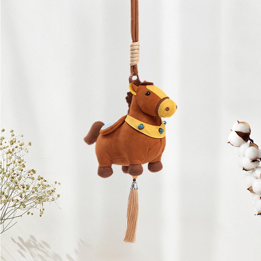 Plush Soft Doll Pony Plush Keychain Soft Stuffed Cute Backpack Charm Year Of Horse Mascot Pendant Doll Creative Gift Ornament