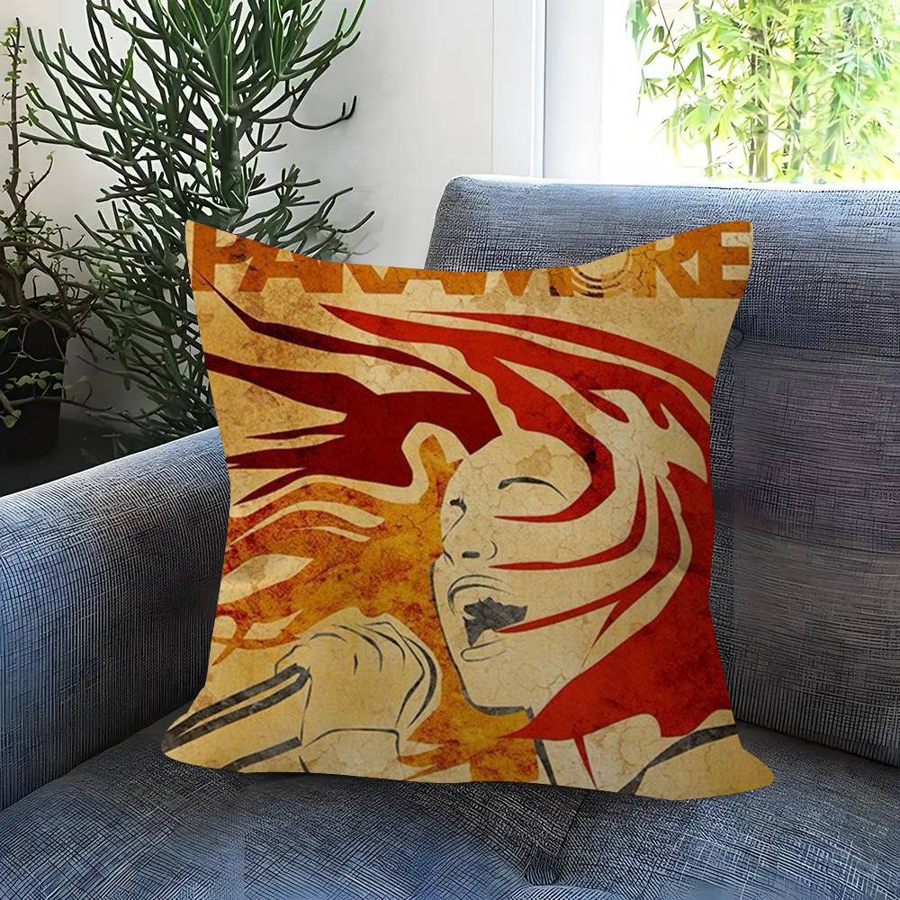 Band Paramore Logo Cushion Cover Inches Farmhouse Decor Home Throw Pillow Covers For Couch Decorations