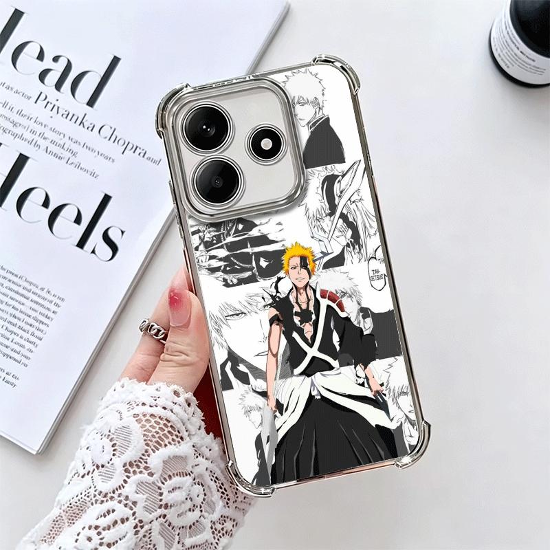 Bleach Anime Ichigo Kenpachi Plating Phone Case For Xiaomi Redmi Note 14 15 Pro Plus 13 12 11 11S 11T 10 9S 9 5G Anti-Fall Airab