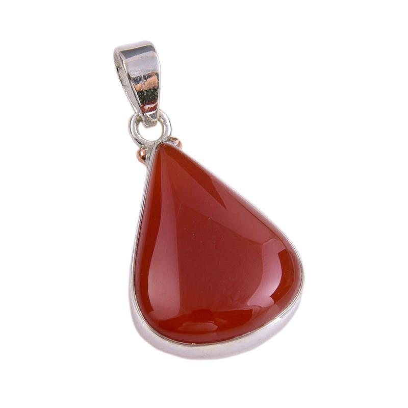 Natural Red Onyx Gemstone Handmade 925 Solid Silver Jewelry Pendant 1.50'' y2q81