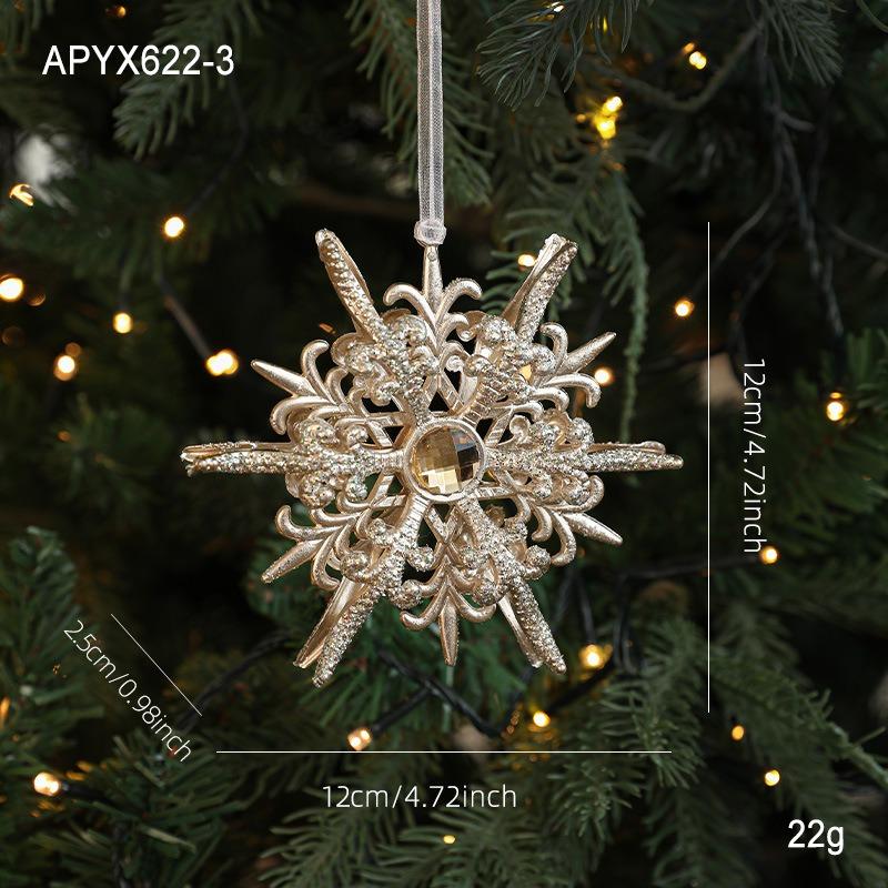 Christmas Ornaments Gold Powder Sleigh Old Man Angel Elk Christmas Tree Pendant Accessories Decoration Atmosphere Decoration Supplies