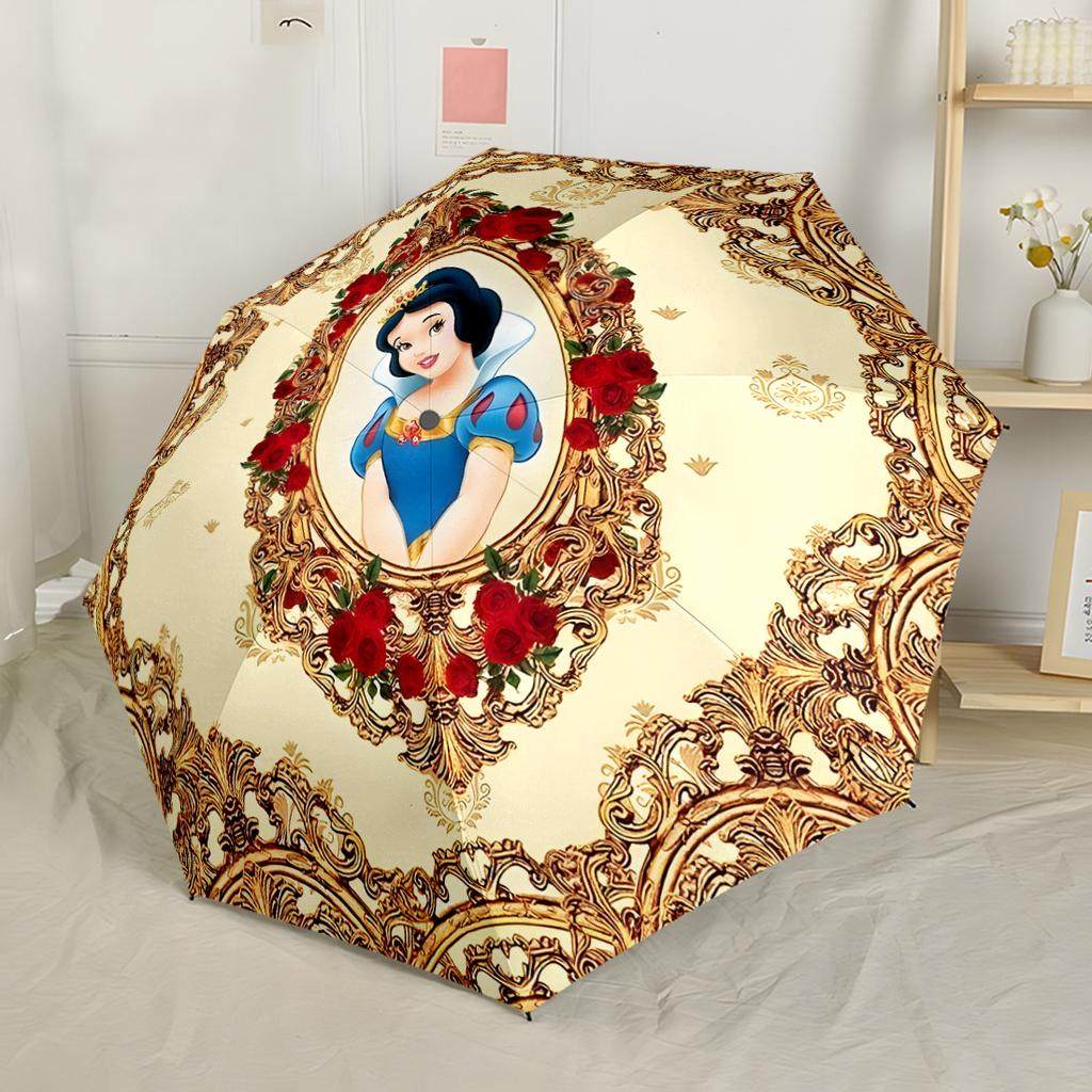Snow White Royal Garden Automatic Umbrella Compact & Durable 8-Rib Design Compact Design Travel Essential Outdoor Accessory