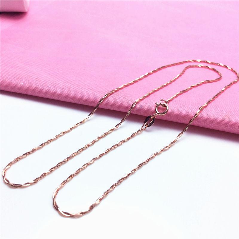 Purple Gold Double-Layer Snake Bone Twist Chain Rose Gold-Plated Exquisite Color Gold Plain Chain Simple Chain Set