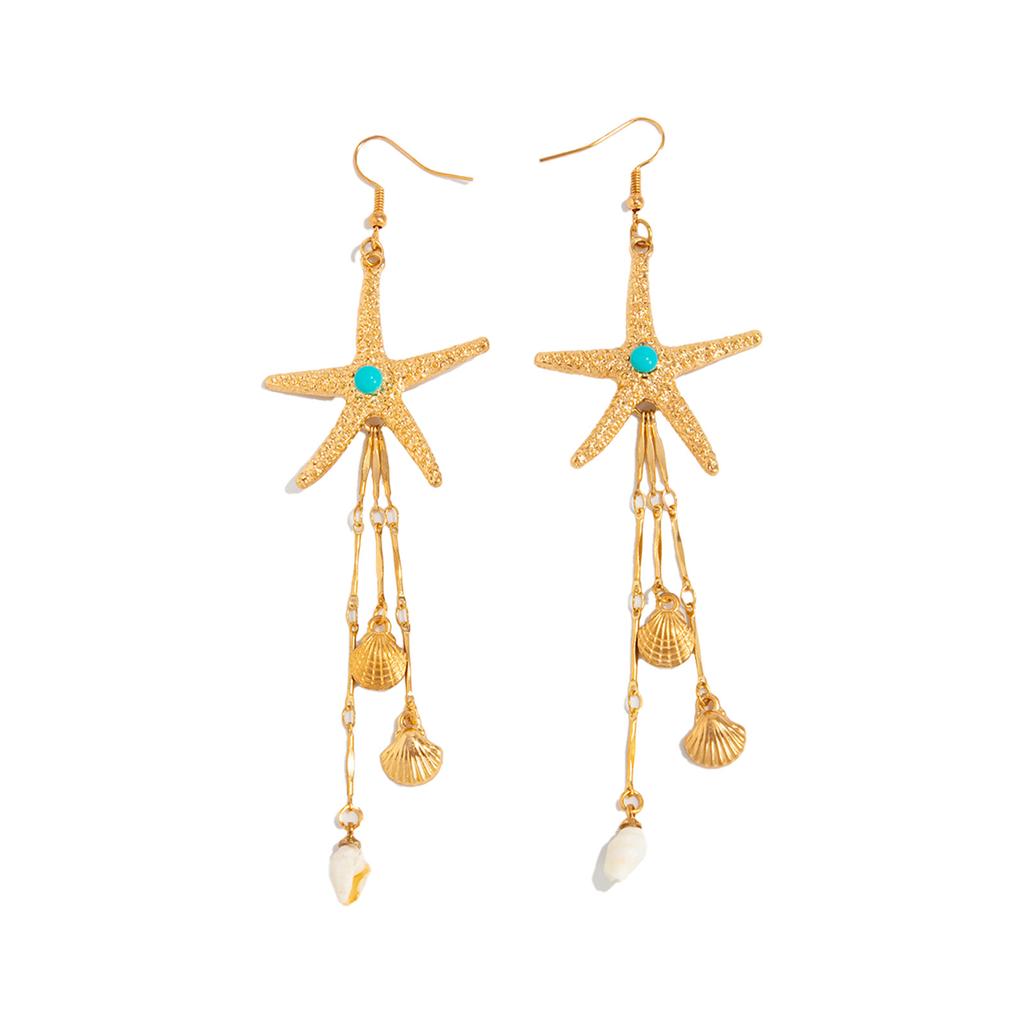 Ocean Style Design Drop Earrings Glossy Texture Smooth Surface Drop Earrings for Birthday Stage Party Show Balls
