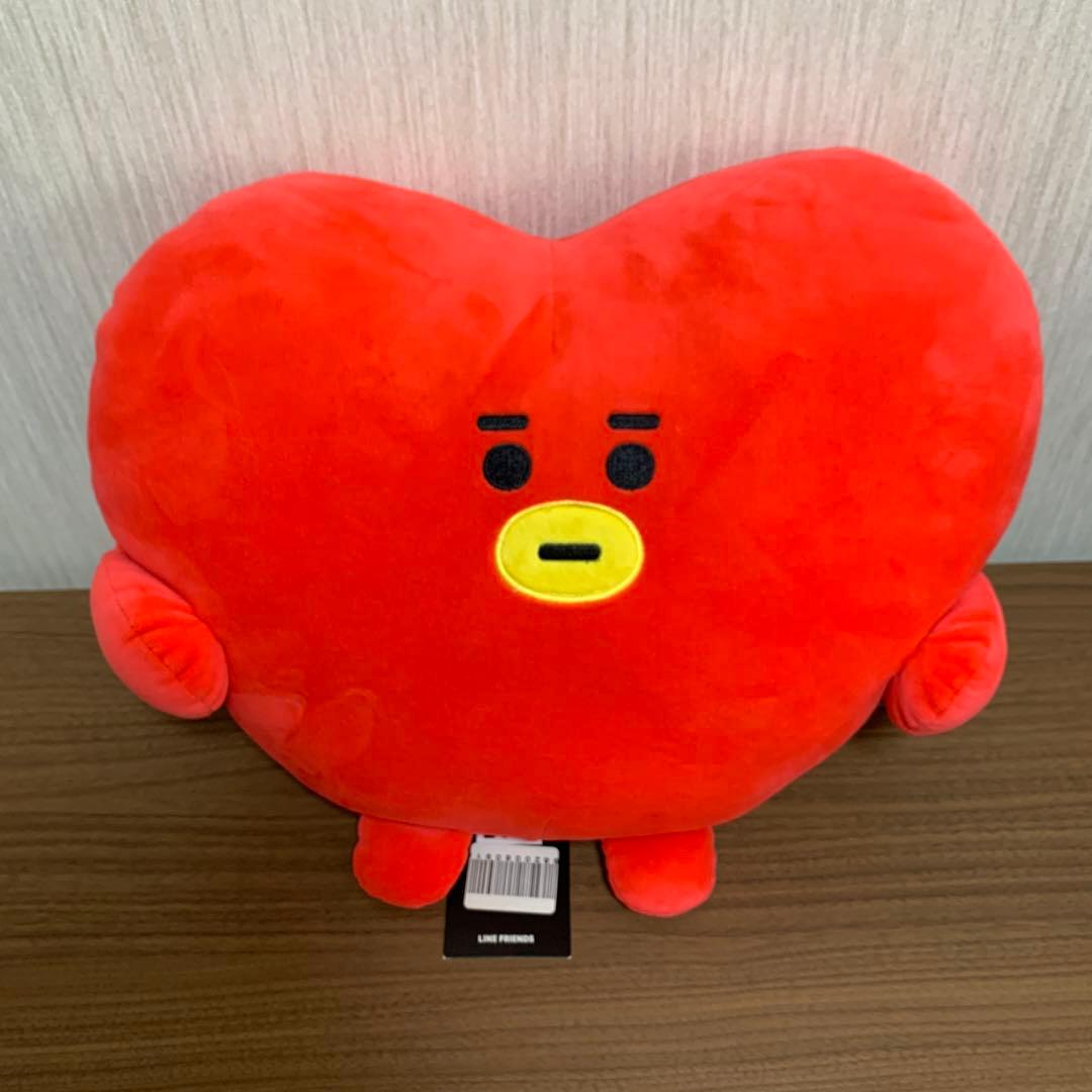 [Б/У] BT21 TATA Помпон Подушка, Line Friends, Форма Сердца