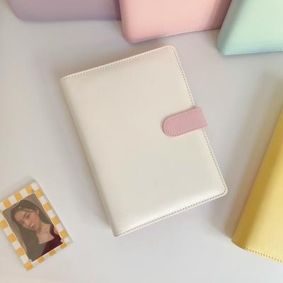MINKYS Kawaii Candy Color A5 PU Leather Kpop Photocards Collect Book Photo Cards Album Storage Book School Stationery