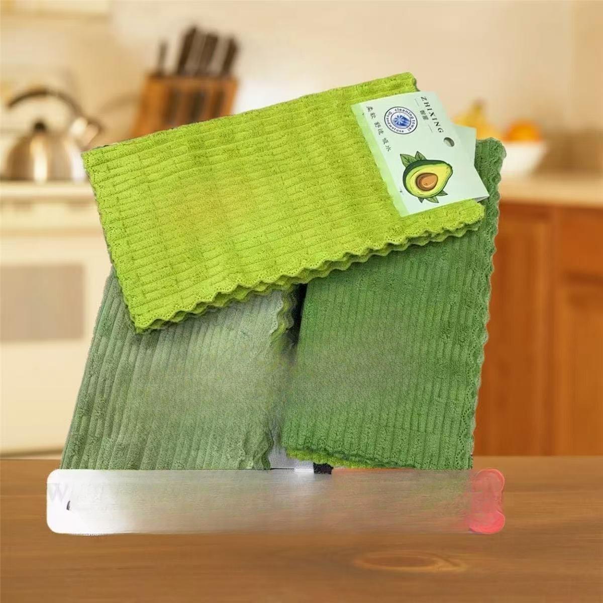 

8-1 шт. Квадратное полотенце из кораллового вельвета с авокадо, Мягкое и впитывающее кухонное полотенце, Полотенце для посуды, Чистящее полотенце 1pcs(without embroidery)