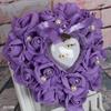 1 Stück Party DIY Dekorationen Herzform Simulation Rosenblüten Schmuckkästchen Ringbox Hochzeit Eheschmuck Ringkissen Kissen