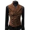 Autumn and Winter Men's Suit Stand Collar Suede Double-breasted Jacket Vest Vest