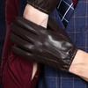Men's Genuine Leather Touchscreen Driving Gloves