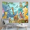 Cartoon Baby Animals Tapestry Cute Tiger Tapestry Creative Theme for Children Wall Hanging Living Room Bedroom Dorm Tapestries