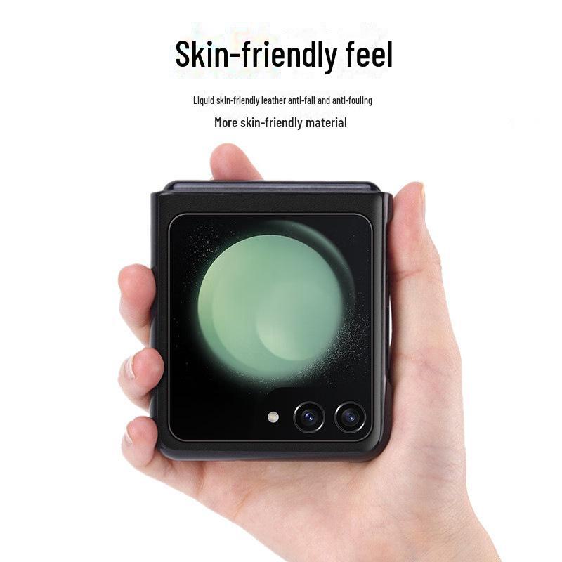 Husa din piele lichida Samsung ZFlip5: Protecție anticădere și antifouling dintr-o singură bucată.