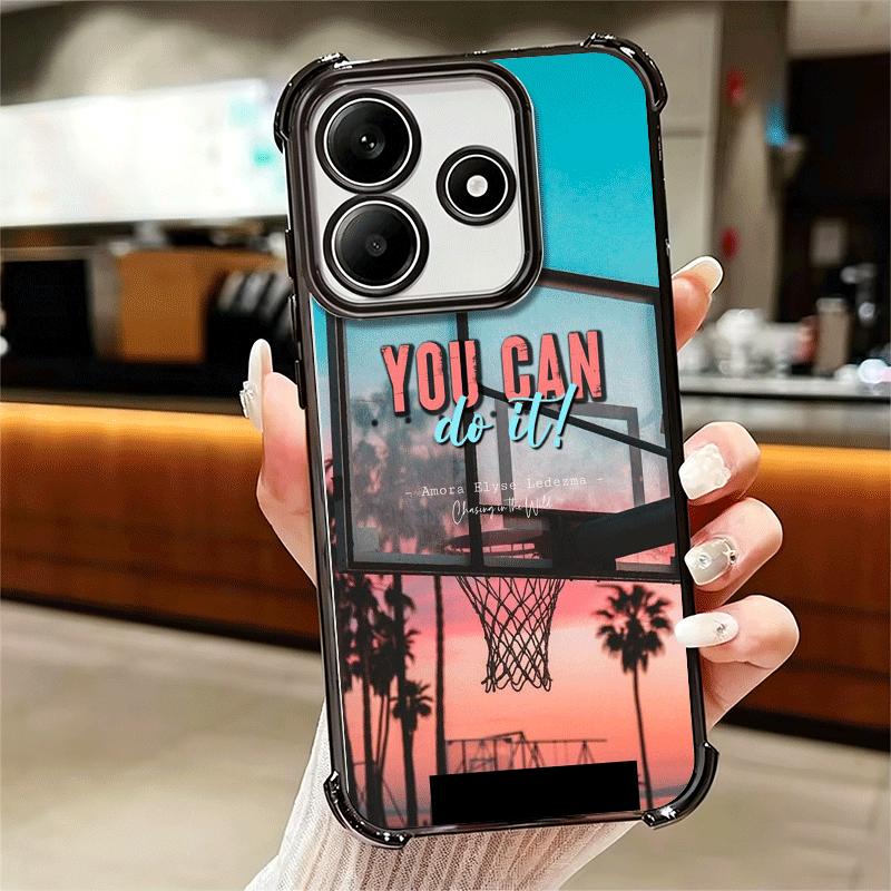 Basketball Sports Aesthetics Plating Phone Case For Xiaomi Redmi Note 14 15 Pro Plus 13 12 11 11S 11T 10 9S 9 5G Anti-Fall Airab