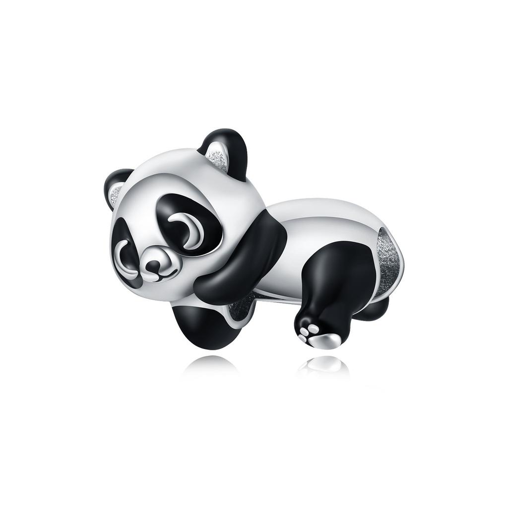 S925 Silver Cute Animal Panda Raccoon Koala Elephant Beaded Bracelet DIY Jewelry Charm Beads Accessories