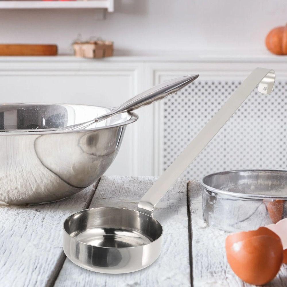 Stainless Steel Pizza Sauce Spoon Flat Bottom Serving Spoon Cooking Spoon Soup Ladle Kitchen