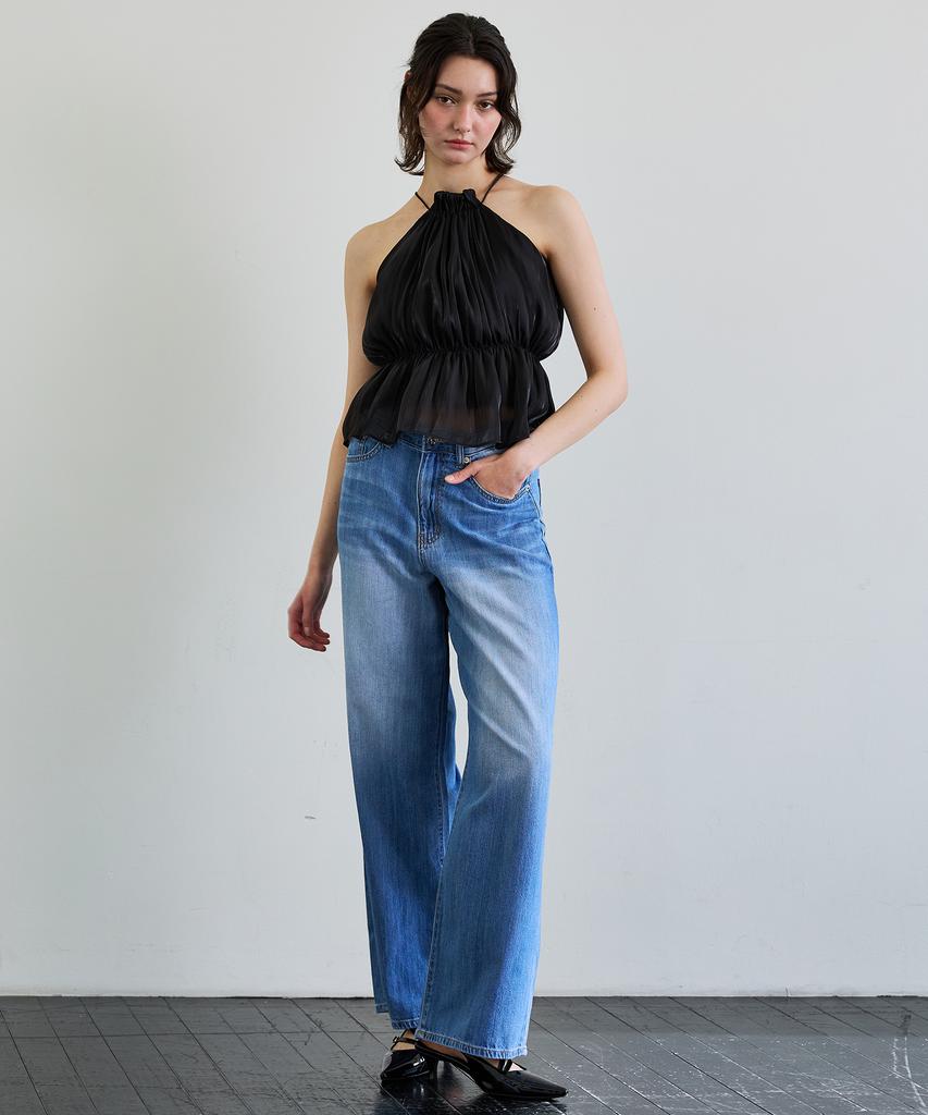 Alikim Pearl Halterneck Top / Black