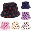 Sided Summer Double Strawberry Printed Fisherman Hat Outdoor Beach Cap Sunshade