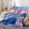 1pc Snowflake, Elsa Blanket Lightweight Flannel Throw for Sofa Bed Travel Camping Livingroom Office Couch Chair
